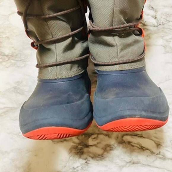 Crocs Kids Swiftwater Waterproof Boots C11 Grey Red Rain Snow - Picture 3 of 8